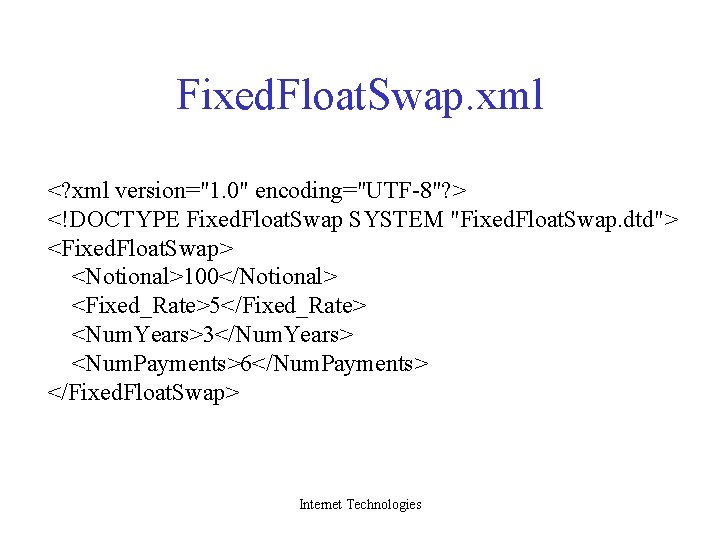 Fixed. Float. Swap. xml <? xml version="1. 0" encoding="UTF-8"? > <!DOCTYPE Fixed. Float. Swap