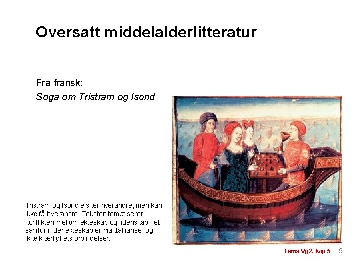 Oversatt middelalderlitteratur Fra fransk: Soga om Tristram og Isond elsker hverandre, men kan ikke