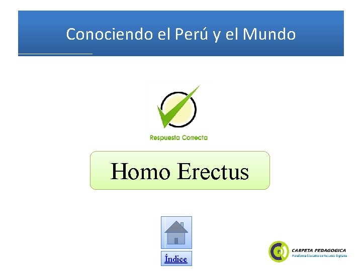 Conociendo el Perú y el Mundo Homo Erectus Índice 