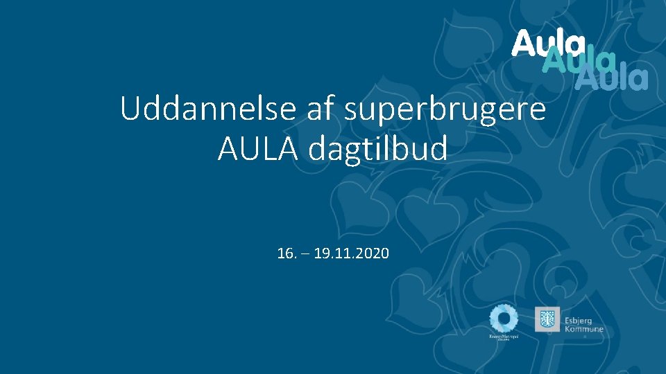 Uddannelse af superbrugere AULA dagtilbud 16. – 19. 11. 2020 