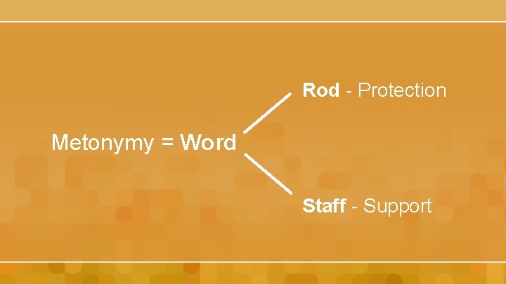 Rod - Protection Metonymy = Word Staff - Support 