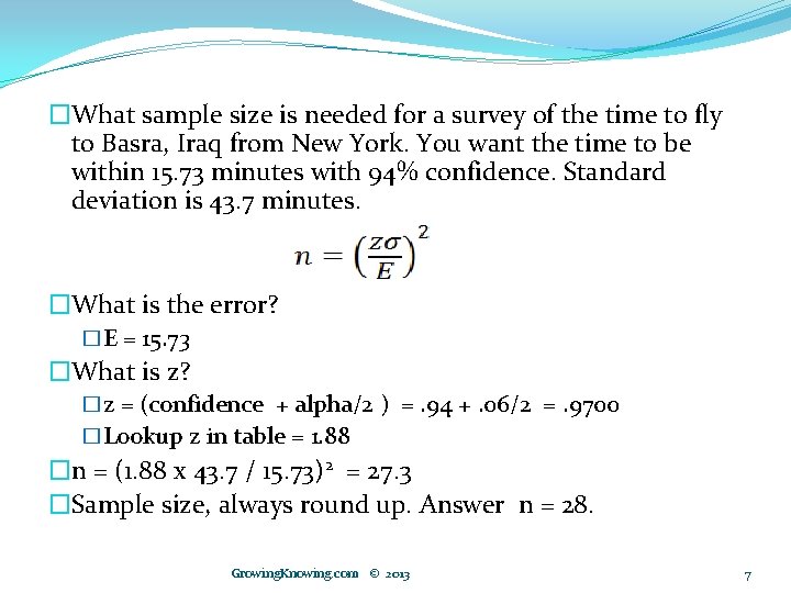 �What sample size is needed for a survey of the time to fly to