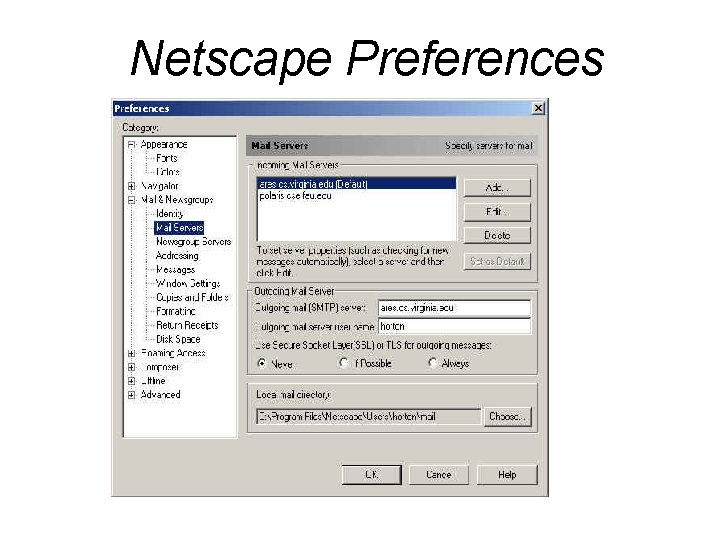 Netscape Preferences Netscape Preferences