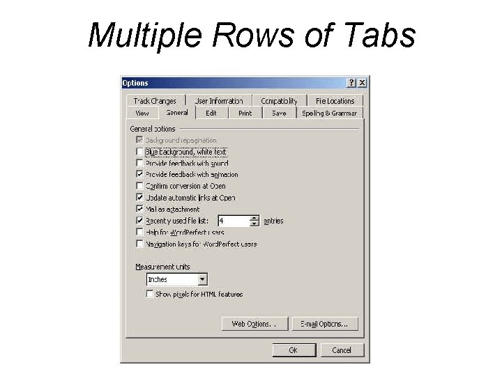 Multiple Rows of Tabs Multiple Rows of Tabs