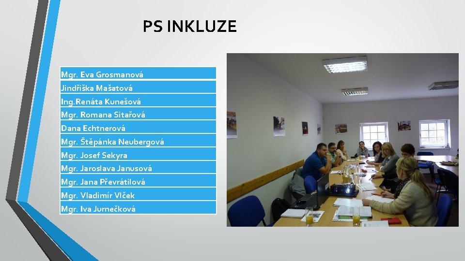 PS INKLUZE Mgr. Eva Grosmanová Jindřiška Mašatová Ing. Renáta Kunešová Mgr. Romana Sitařová Dana