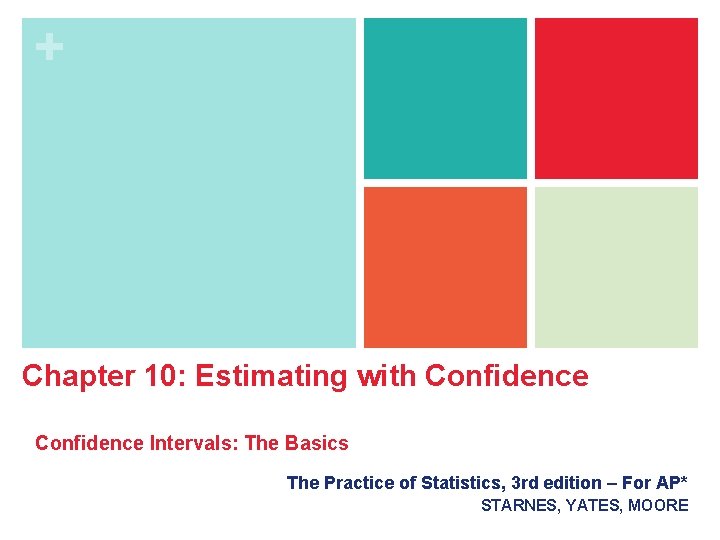 + Chapter 10: Estimating with Confidence Intervals: The Basics The Practice of Statistics, 3