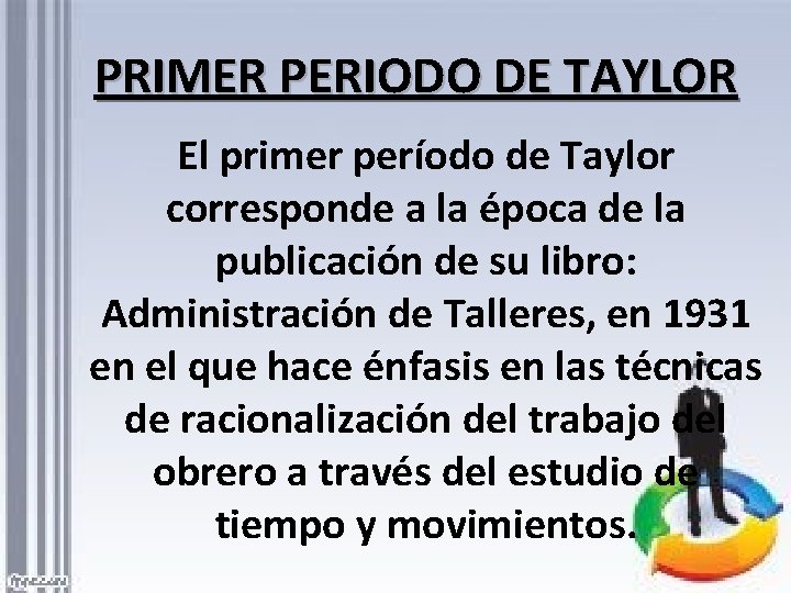 PRIMER PERIODO DE TAYLOR El primer período de Taylor corresponde a la época de