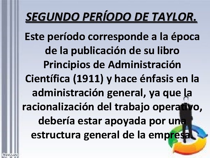 SEGUNDO PERÍODO DE TAYLOR. Este período corresponde a la época de la publicación de