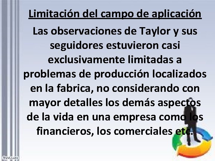 Limitación del campo de aplicación Las observaciones de Taylor y sus seguidores estuvieron casi