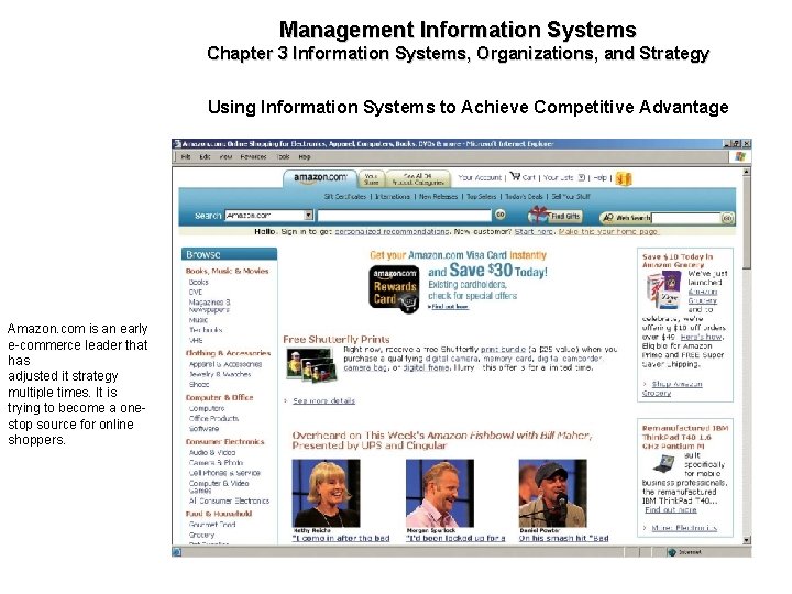 Management Information Systems Chapter 3 Information Systems, Organizations, and Strategy Using Information Systems to