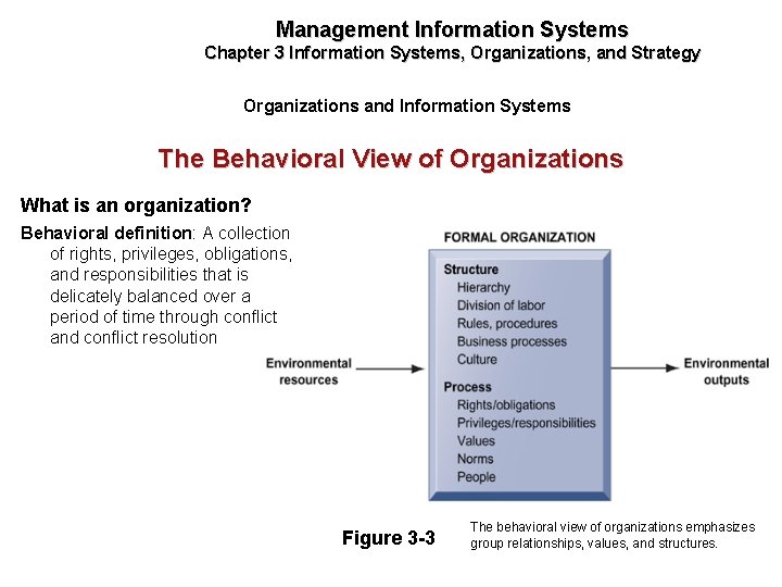 Management Information Systems Chapter 3 Information Systems, Organizations, and Strategy Organizations and Information Systems