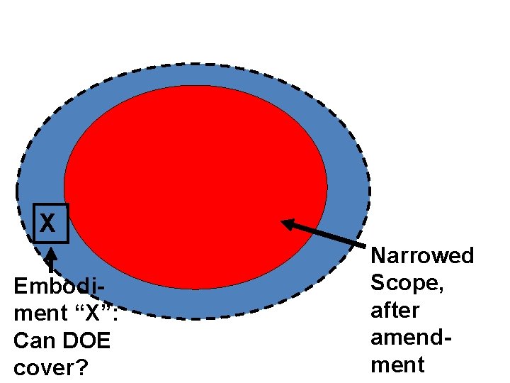 X Embodiment “X”: Can DOE cover? Narrowed Scope, after amendment 