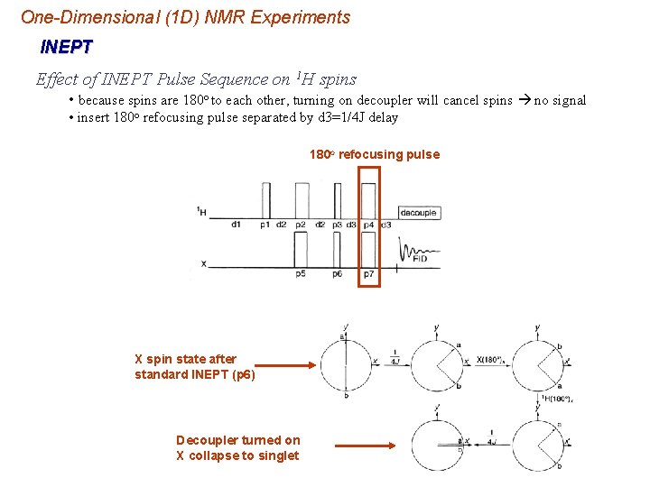 One-Dimensional (1 D) NMR Experiments INEPT Effect of INEPT Pulse Sequence on 1 H