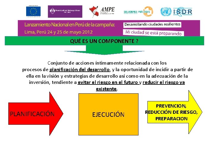 QUÉ ES UN COMPONENTE ? Conjunto de acciones íntimamente relacionada con los procesos de