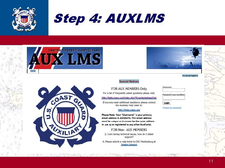 Step 4: AUXLMS 11 