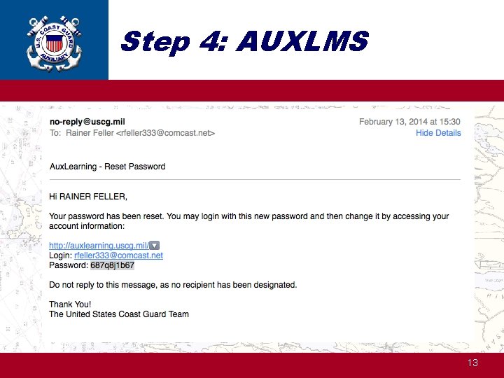 Step 4: AUXLMS 13 