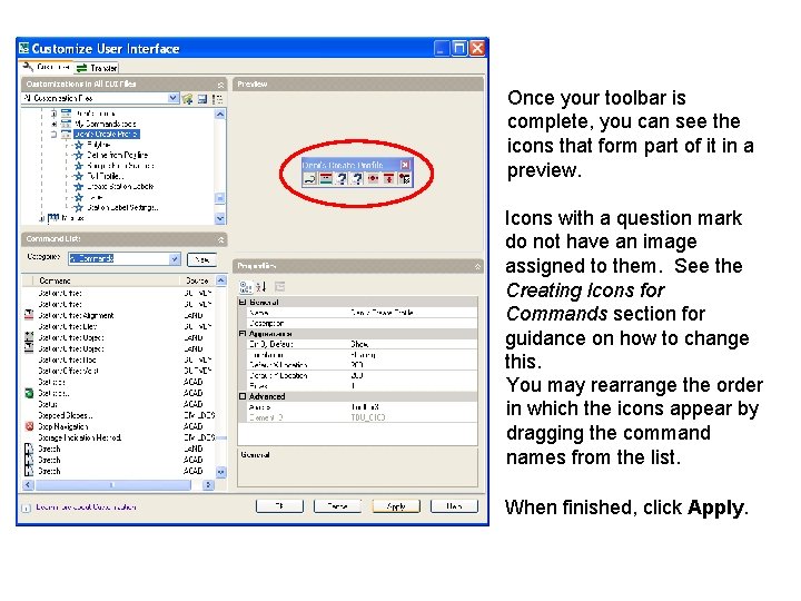 Once your toolbar is complete, you can see the icons that form part of