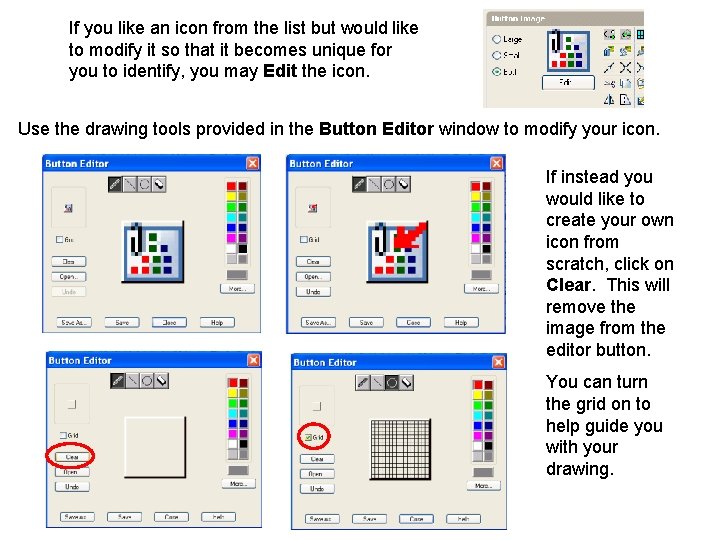 If you like an icon from the list but would like to modify it