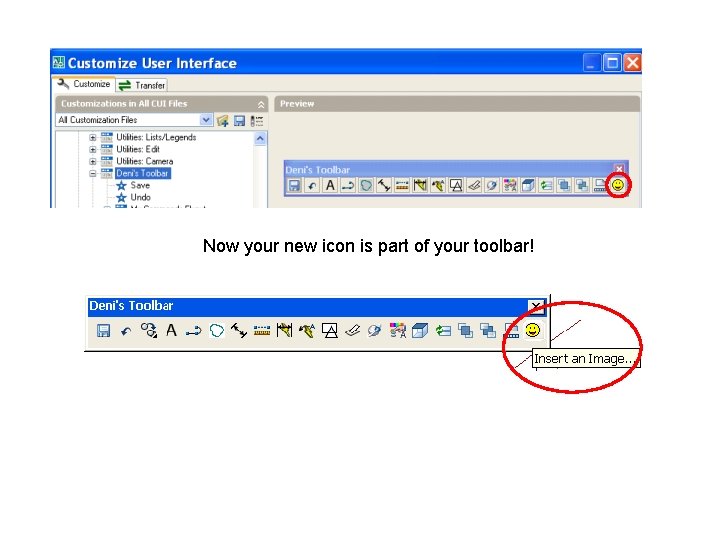Now your new icon is part of your toolbar! 