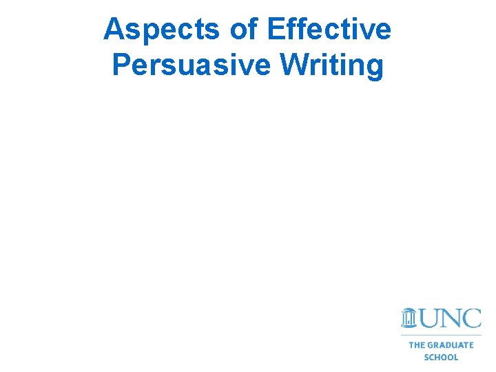 Aspects of Effective Persuasive Writing 