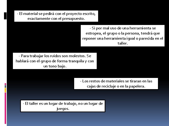 --El Elmaterialse sepedirácon conelelproyectoescrito, exactamente con el presupuesto. - Si por se se -