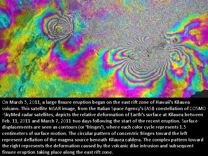 RADAR On March 5, 2011, a large fissure eruption began on the east rift