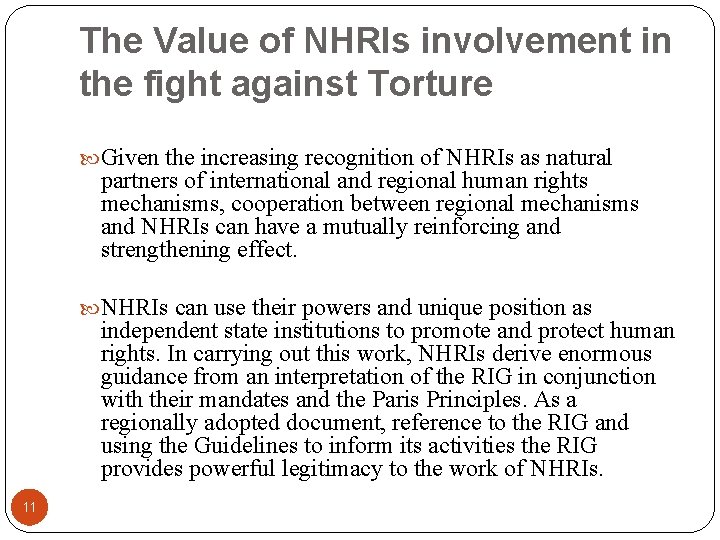 The Role of National Human Rights Institutions in