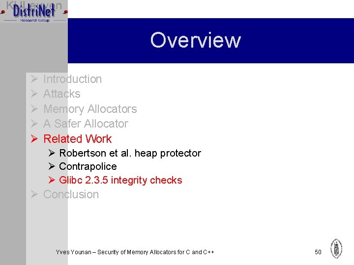 Overview Ø Ø Ø Introduction Attacks Memory Allocators A Safer Allocator Related Work Ø