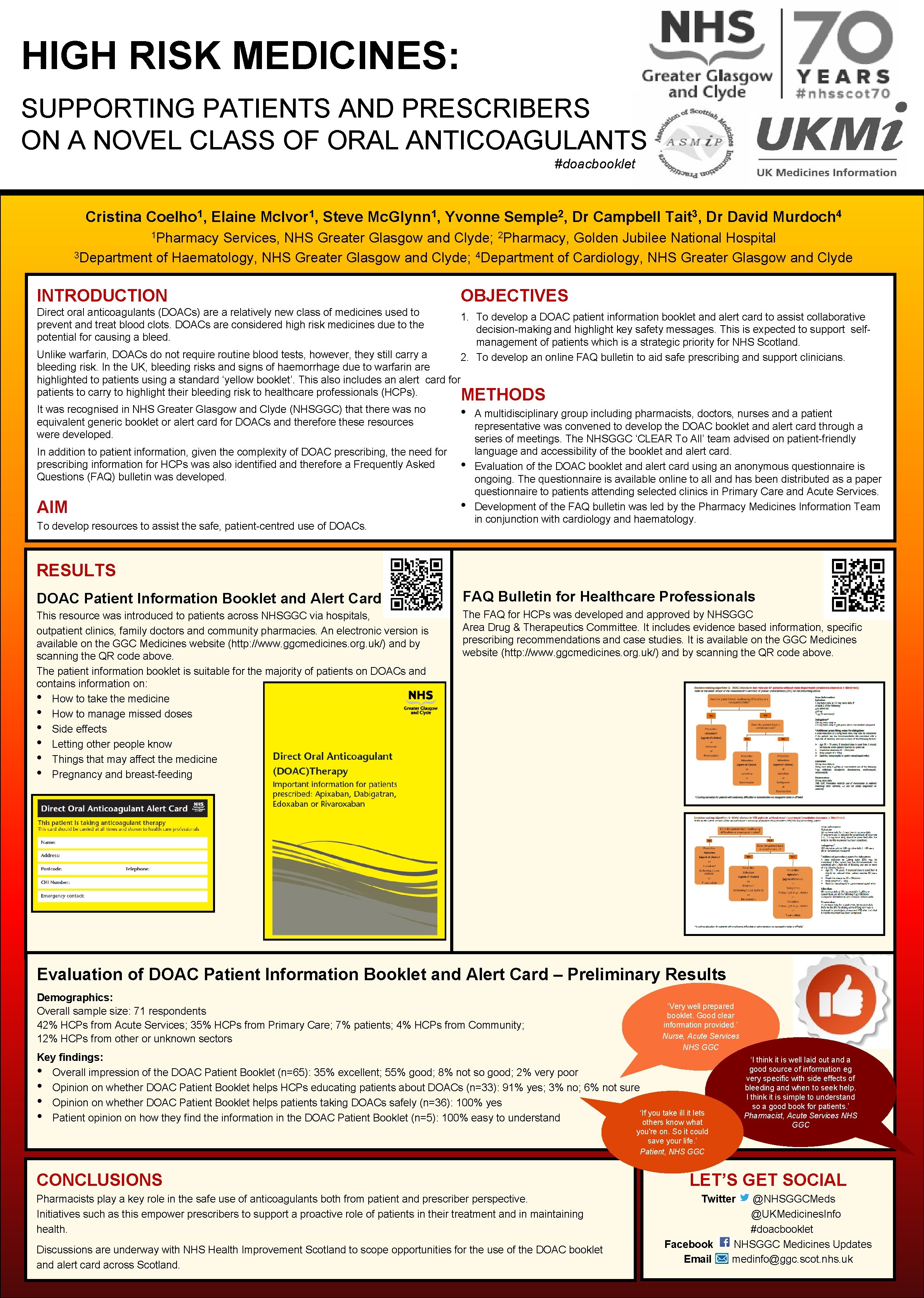 HIGH RISK MEDICINES: SUPPORTING PATIENTS AND PRESCRIBERS ON A NOVEL CLASS OF ORAL ANTICOAGULANTS