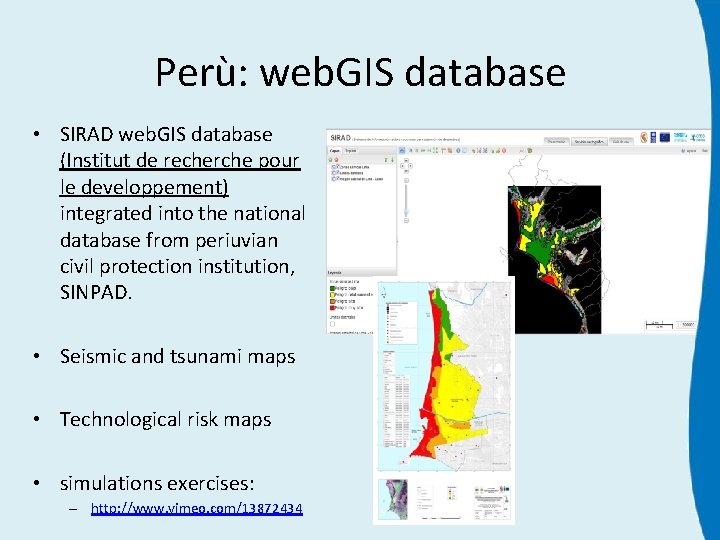 Perù: web. GIS database • SIRAD web. GIS database (Institut de recherche pour le