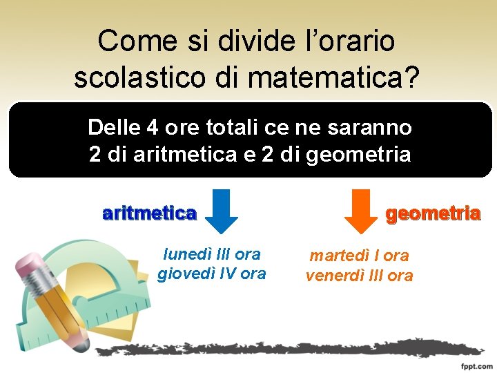 Come si divide l’orario scolastico di matematica? Delle 4 ore totali ce ne saranno