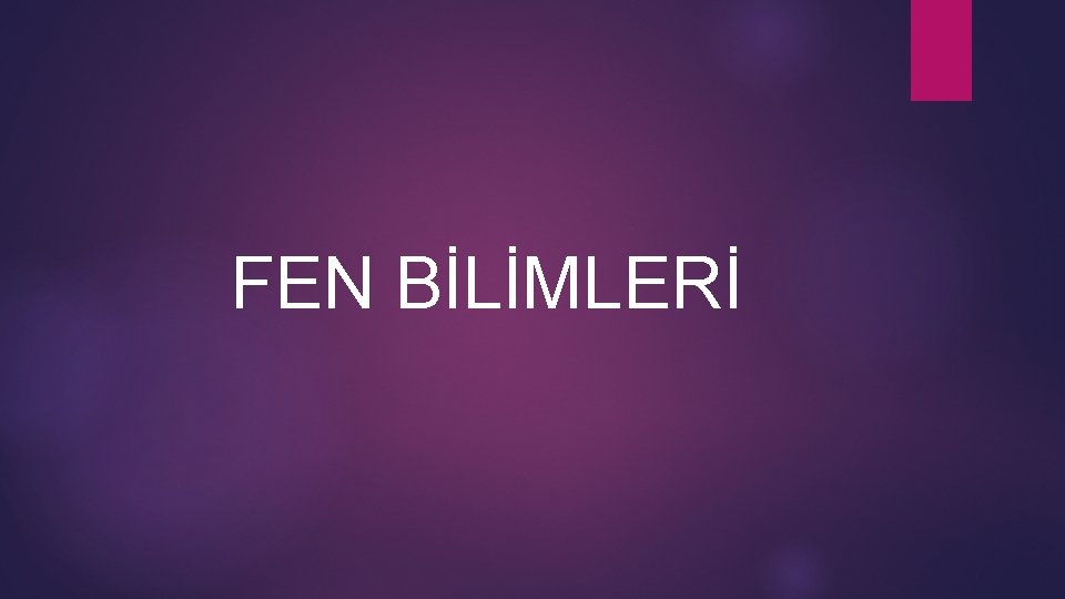 FEN BİLİMLERİ 