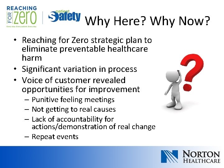 Why Here? Why Now? • Reaching for Zero strategic plan to eliminate preventable healthcare Why Here? Why Now? • Reaching for Zero strategic plan to eliminate preventable healthcare