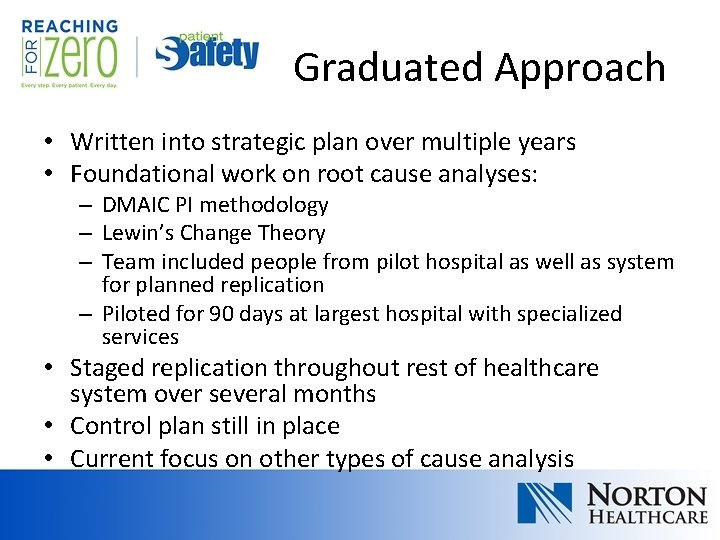 Graduated Approach • Written into strategic plan over multiple years • Foundational work on Graduated Approach • Written into strategic plan over multiple years • Foundational work on