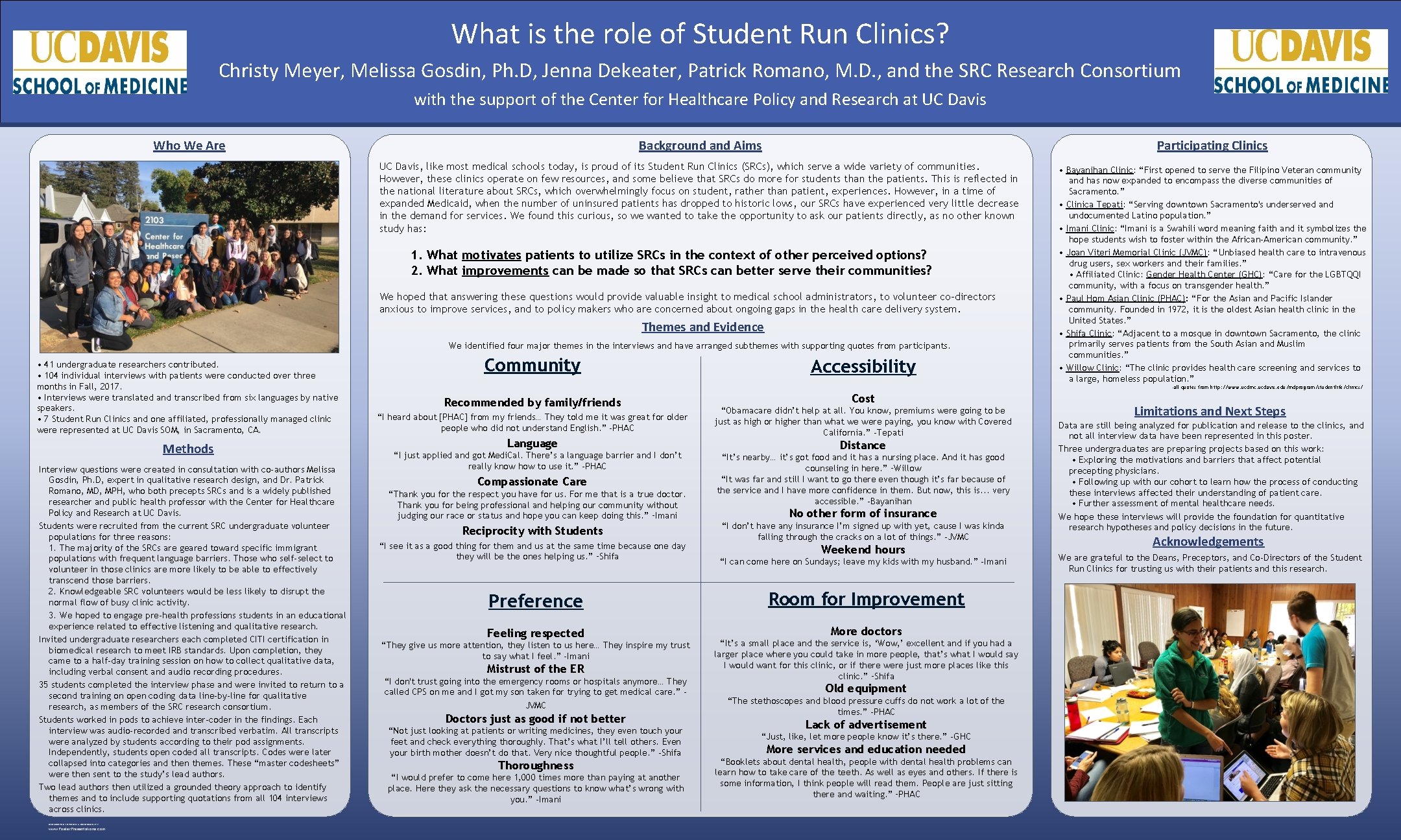What is the role of Student Run Clinics? Christy Meyer, Melissa Gosdin, Ph. D, What is the role of Student Run Clinics? Christy Meyer, Melissa Gosdin, Ph. D,