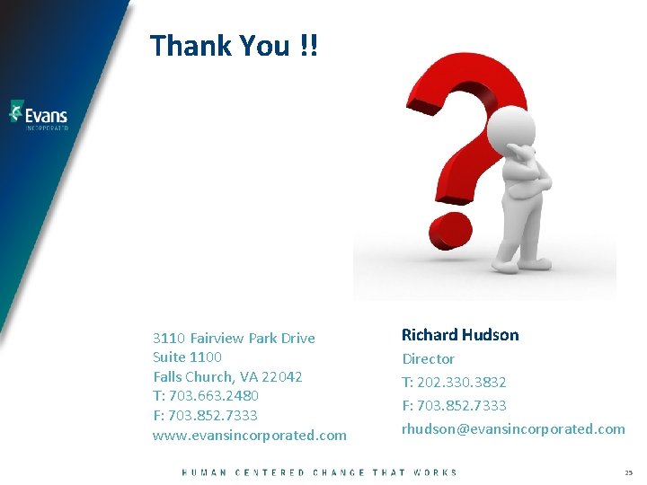 Thank You !! 3110 Fairview Park Drive Suite 1100 Falls Church, VA 22042 T: