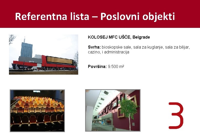 Reference List - Bu. Reference List Referentna lista – Poslovni objekti Business Objects KOLOSEJ