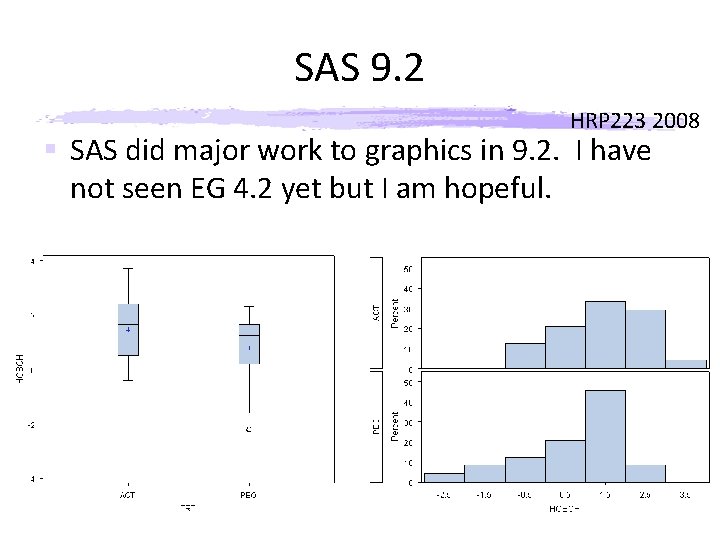 SAS 9. 2 HRP 223 2008 § SAS did major work to graphics in