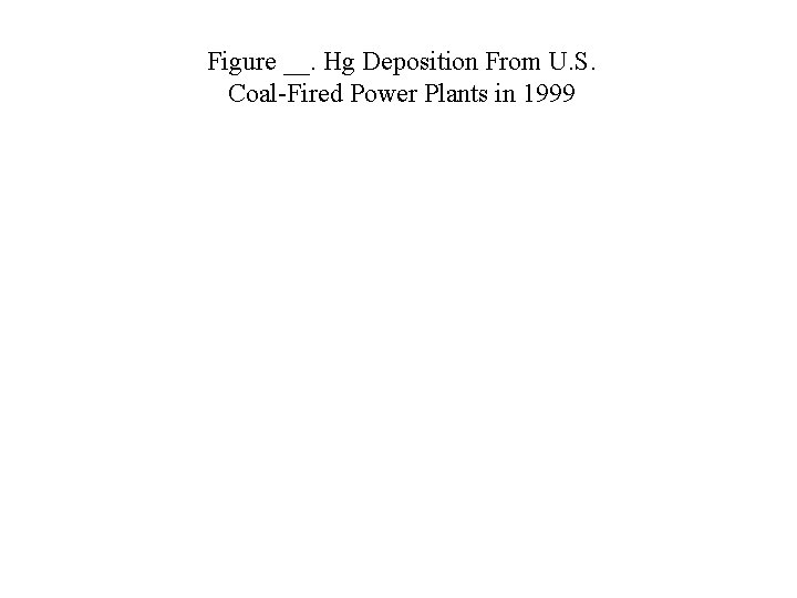 Figure __. Hg Deposition From U. S. Coal-Fired Power Plants in 1999 