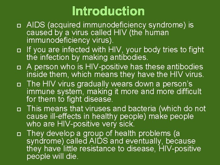 HIV AIDS Distribution STARTER In groups write down