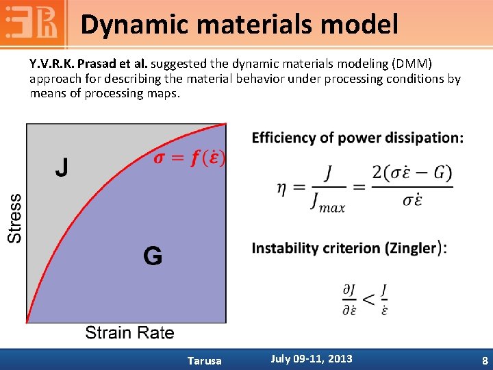 Dynamic materials model Y. V. R. K. Prasad et al. suggested the dynamic materials