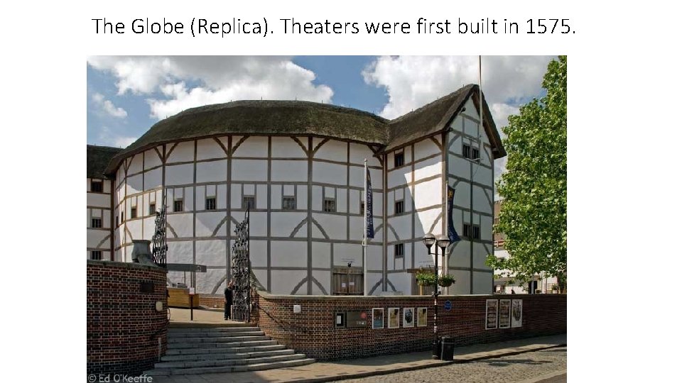 The Globe (Replica). Theaters were first built in 1575. 