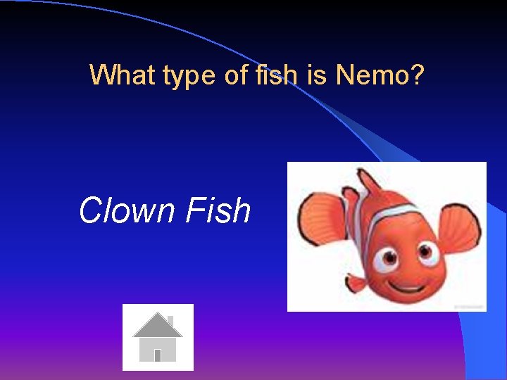 What type of fish is Nemo? Clown Fish 
