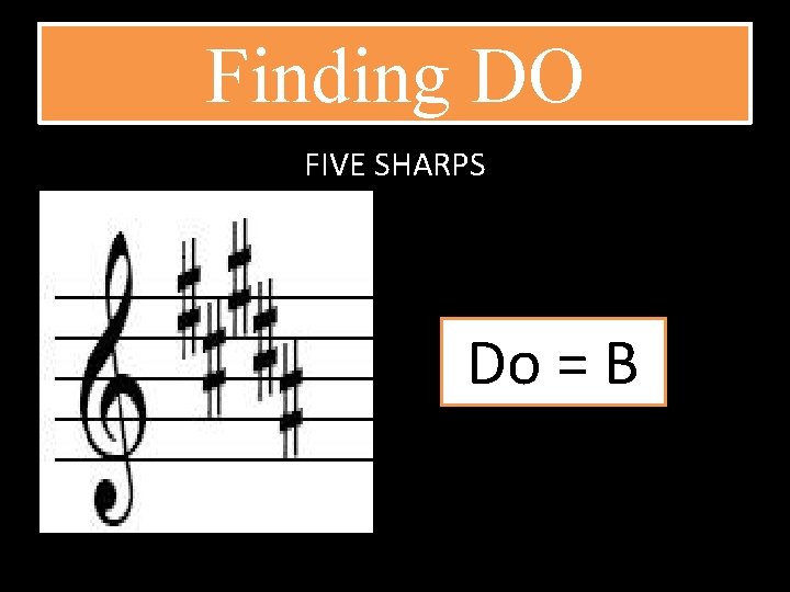 Finding DO FIVE SHARPS Do = B 