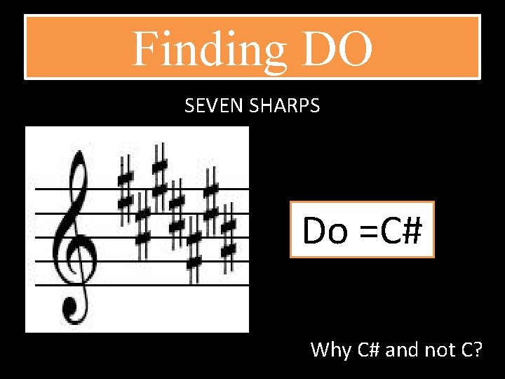 Finding DO SEVEN SHARPS Do =C# Why C# and not C? 