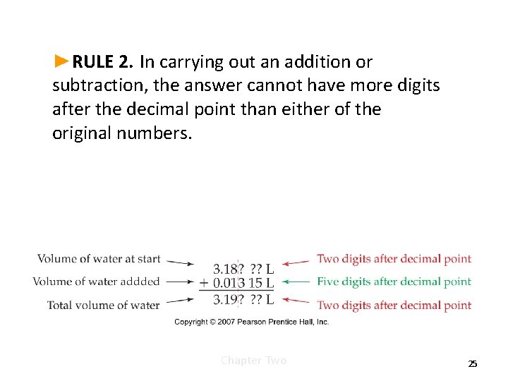 ►RULE 2. In carrying out an addition or subtraction, the answer cannot have more ►RULE 2. In carrying out an addition or subtraction, the answer cannot have more