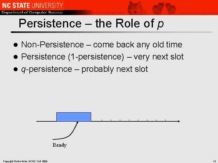 Persistence – the Role of p Non-Persistence – come back any old time l