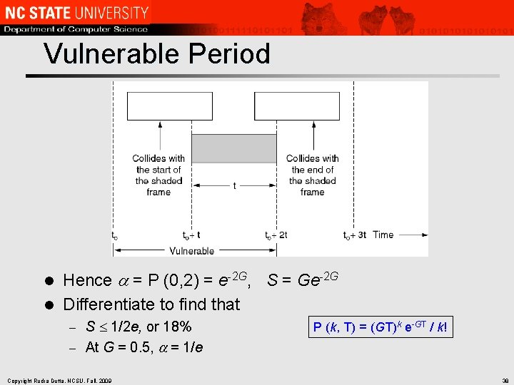 Vulnerable Period Hence a = P (0, 2) = e-2 G, S = Ge-2