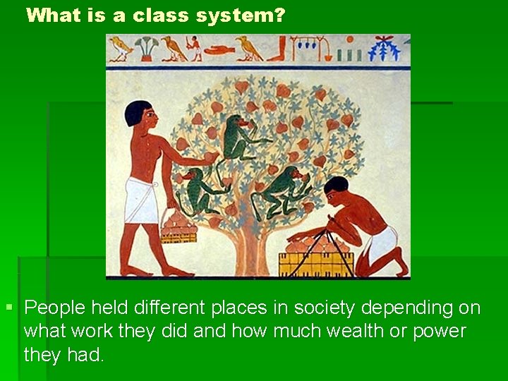 What is a class system? § People held different places in society depending on