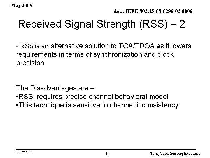 May 2008 doc. : IEEE 802. 15 -08 -0286 -02 -0006 Received Signal Strength